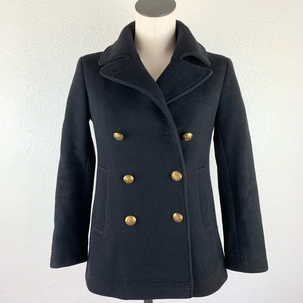 J. CREW Nello Gori short pea coat size 00P - Picture 2 of 5